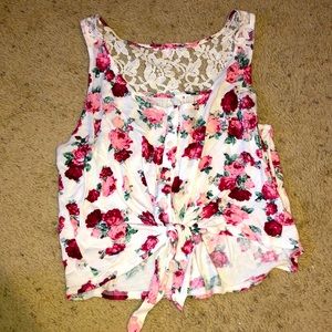 Rose crop tank top